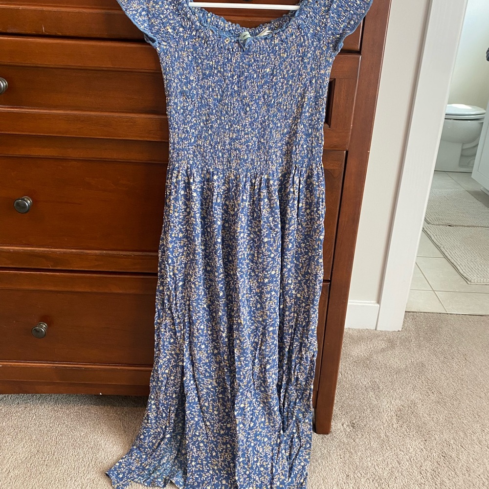 Floral Blue Maxi Dress Urban Outfitters M